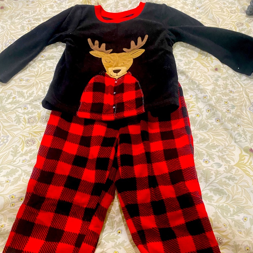 Red and Black boys pajamas size 2T